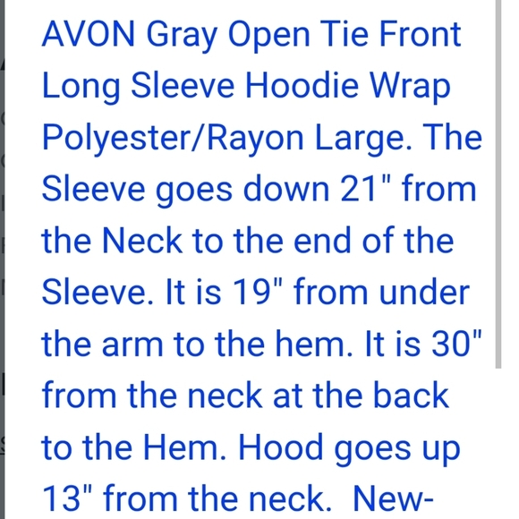 Gray Cardigan with Open Tie Front and Long Sleeves Hoodie Wrap Size… - Picture 7 of 12